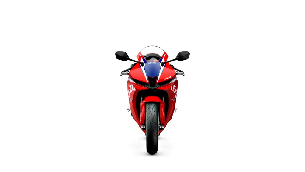 Honda CBR600RR 2027 spredu v červenom vyhotovení Ignition Red