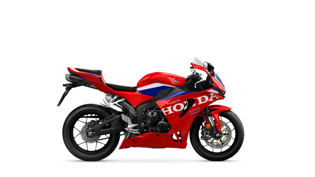 Honda CBR600RR 2027 zboku v červenom vyhotovení Ignition Red